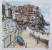 意大利五漁村 - 馮漢榮 斗方中國畫