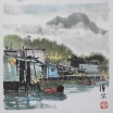 水鄉大澳 - 馮漢榮 斗方中國畫